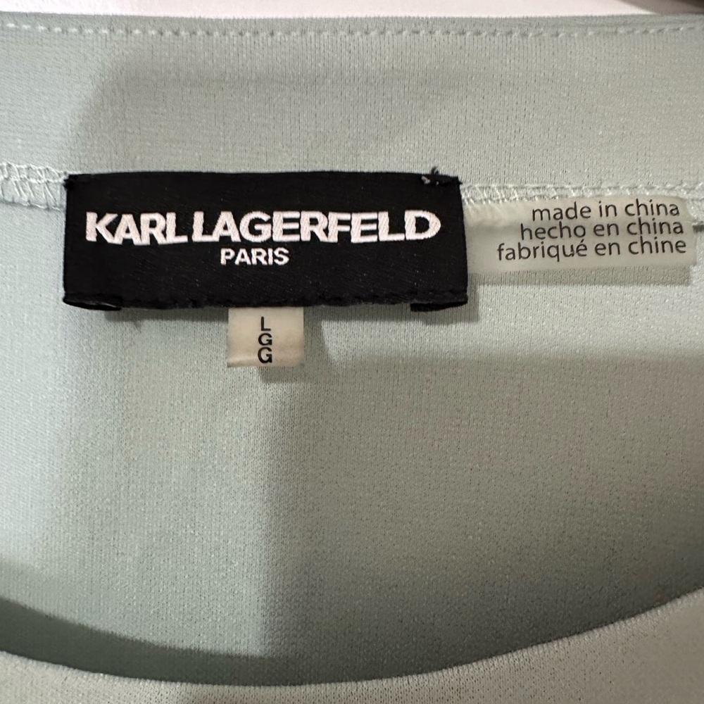 Karl Lagerfeld Blouse with Fake Pearl Decor Sz L - Picture 4 of 6